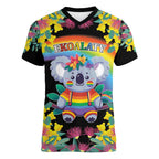 LGBTQ Koala Gay Women V-Neck T-Shirt Aussie Koala Bear Ekoalaty