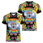 LGBTQ Koala Gay Women V-Neck T-Shirt Aussie Koala Bear Ekoalaty