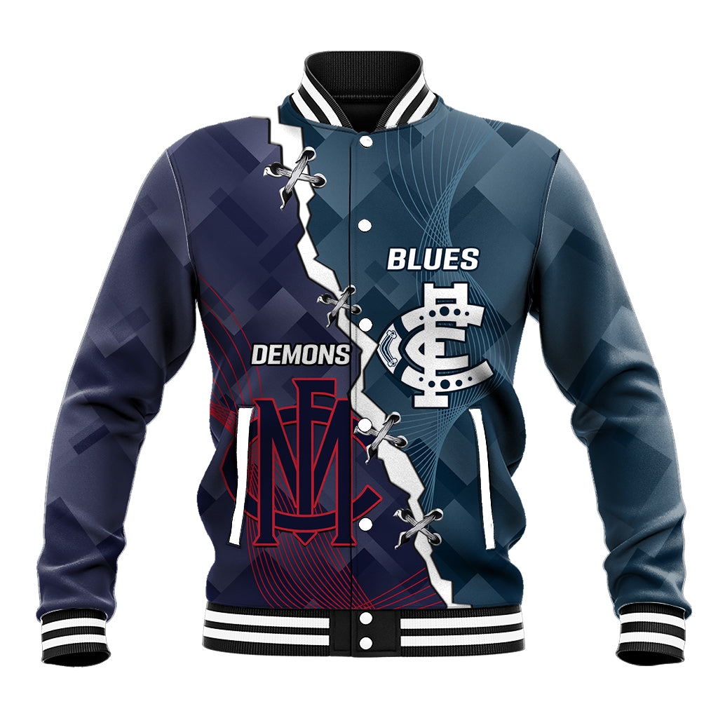 Personalised Demons And Blues Football Baseball Jacket Sporty Version