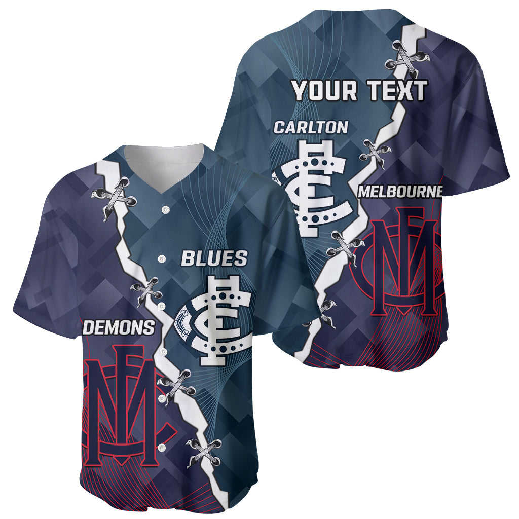 Personalised Demons And Blues Football Baseball Jersey Sporty Version