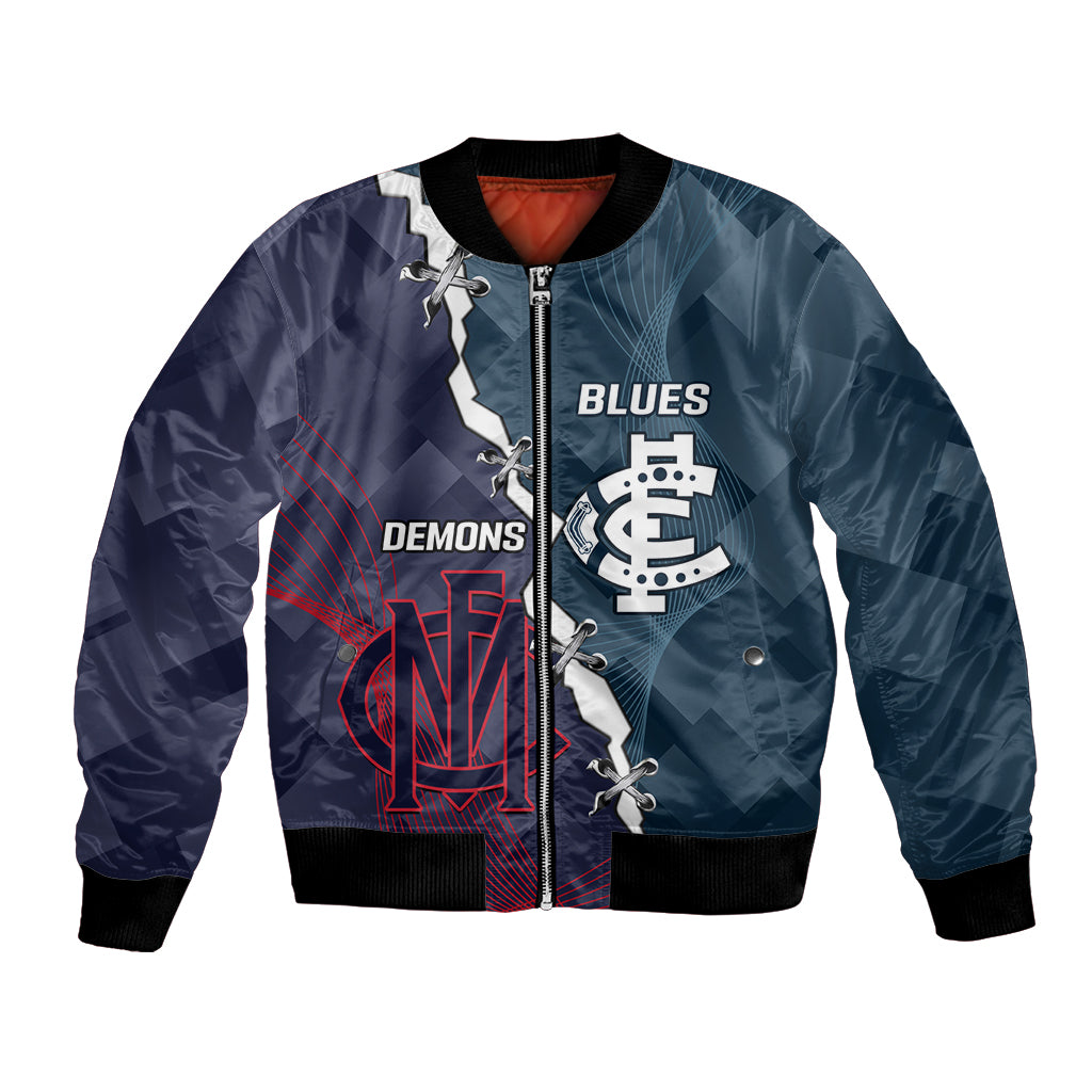 Personalised Demons And Blues Football Bomber Jacket Sporty Version