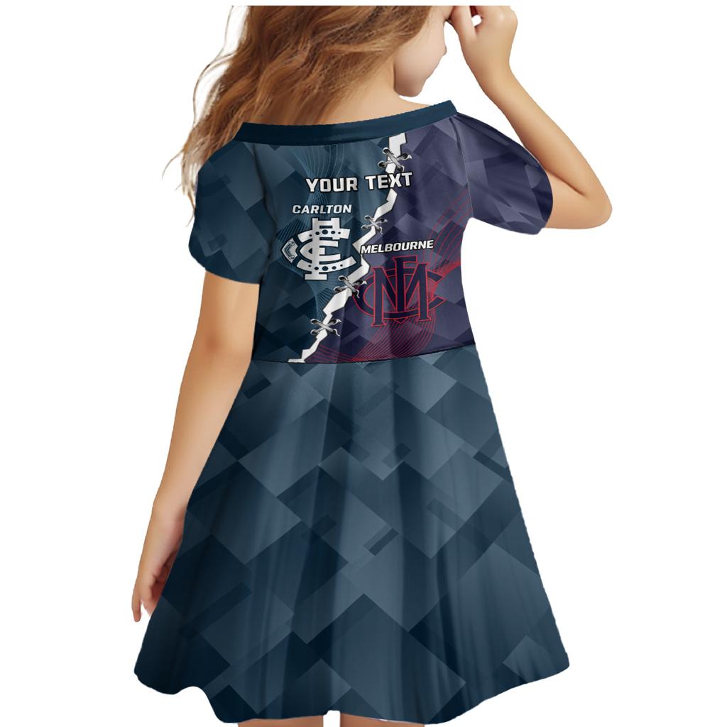 Personalised Demons And Blues Football Family Matching Mermaid Dress and Hawaiian Shirt Sporty Version