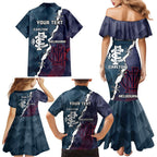 Personalised Demons And Blues Football Family Matching Mermaid Dress and Hawaiian Shirt Sporty Version