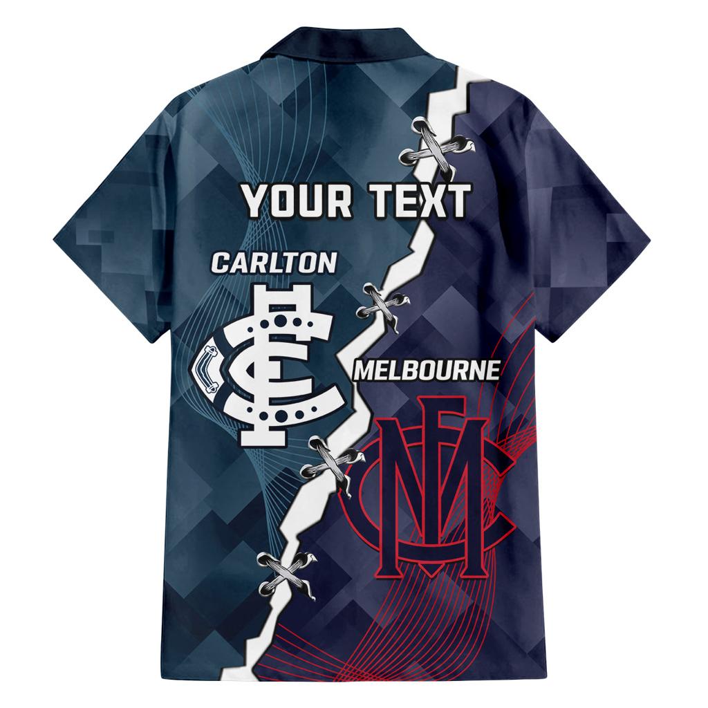 Personalised Demons And Blues Football Family Matching Summer Maxi Dress and Hawaiian Shirt Sporty Version