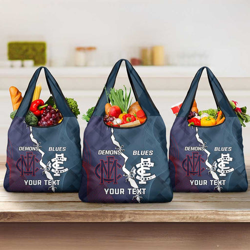 Personalised Demons And Blues Football Grocery Bag Sporty Version