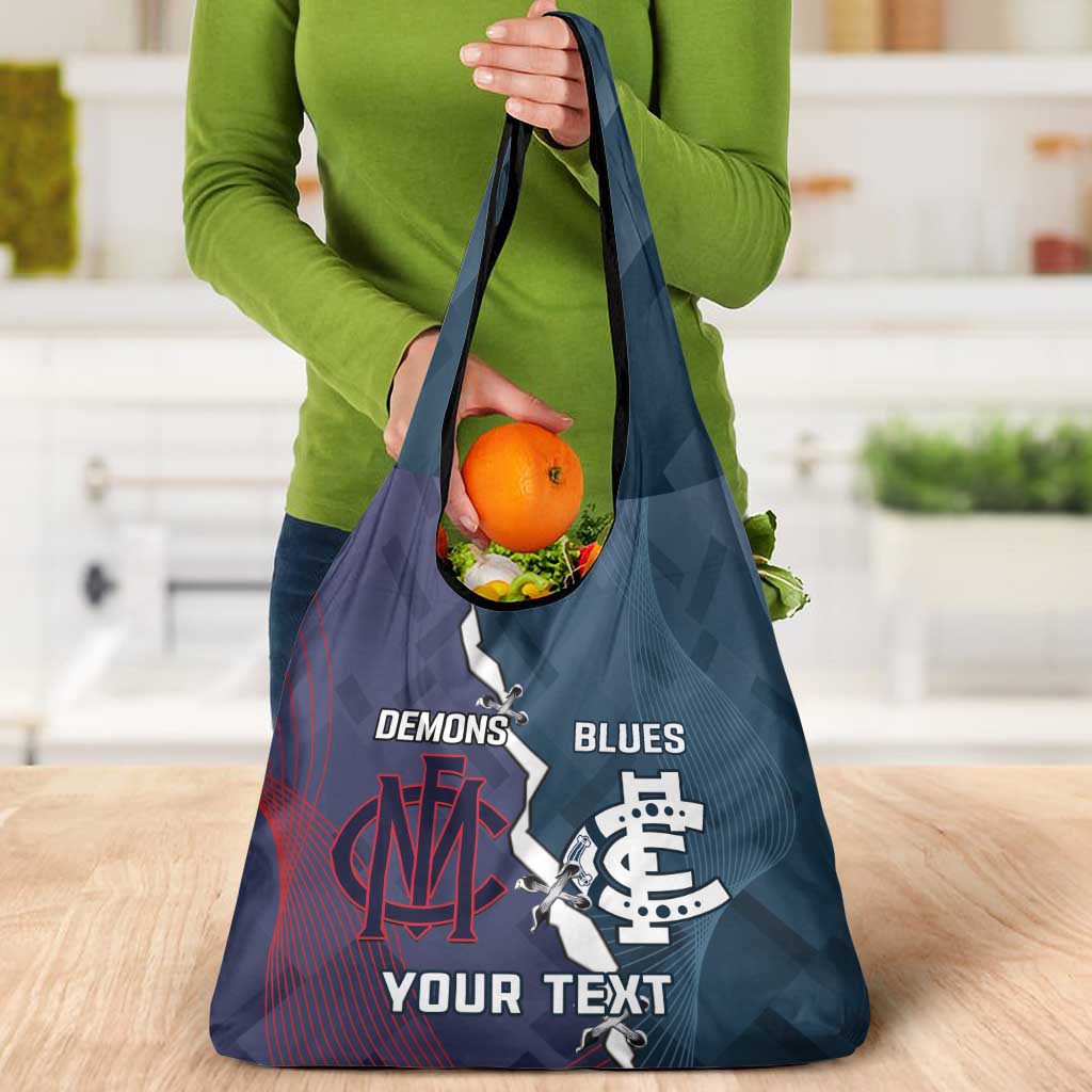 Personalised Demons And Blues Football Grocery Bag Sporty Version