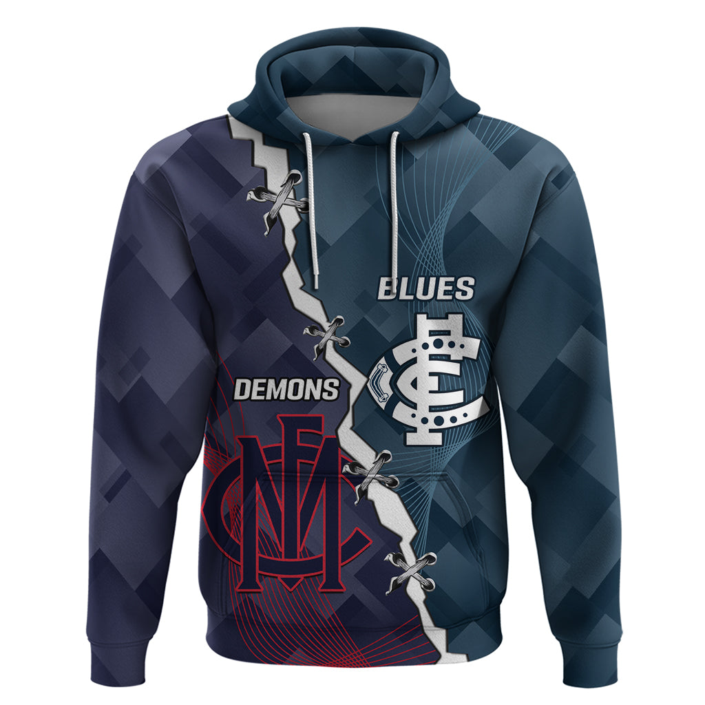 Personalised Demons And Blues Football Hoodie Sporty Version