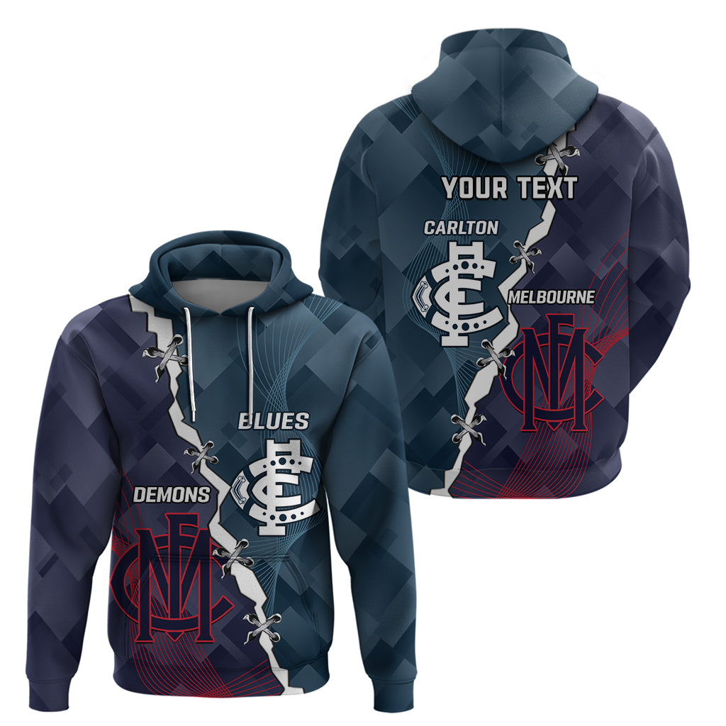 Personalised Demons And Blues Football Hoodie Sporty Version