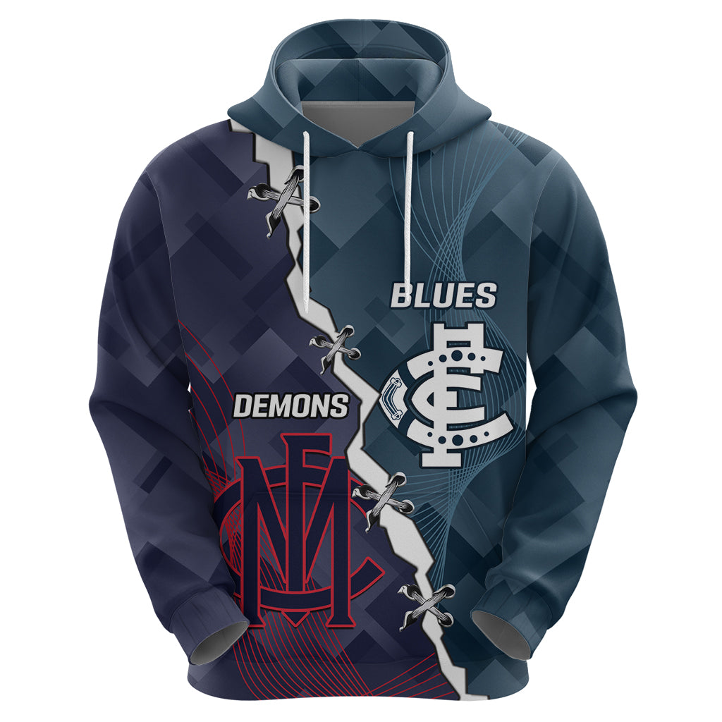 Personalised Demons And Blues Football Hoodie Sporty Version