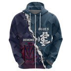 Personalised Demons And Blues Football Hoodie Sporty Version