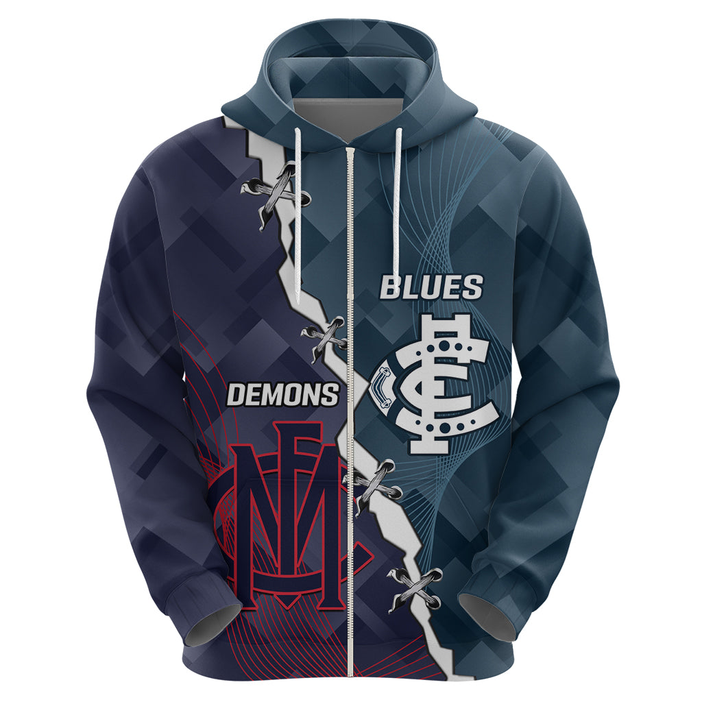 Personalised Demons And Blues Football Hoodie Sporty Version