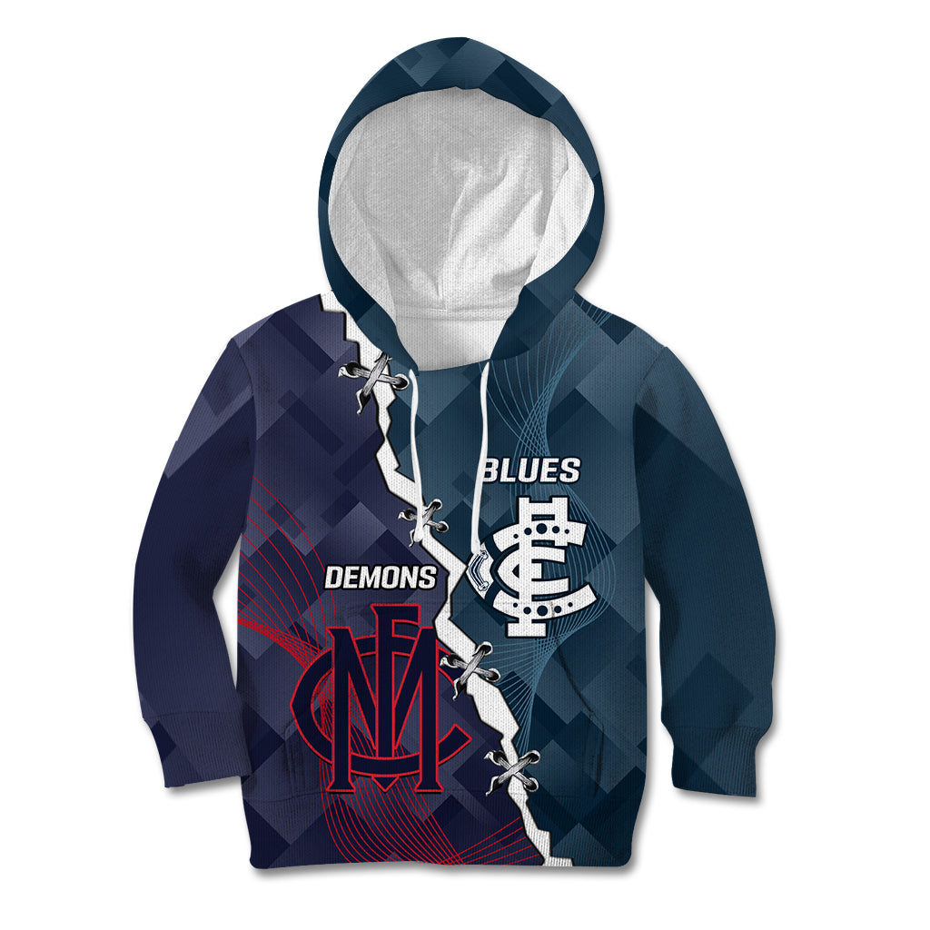 Personalised Demons And Blues Football Kid Hoodie Sporty Version