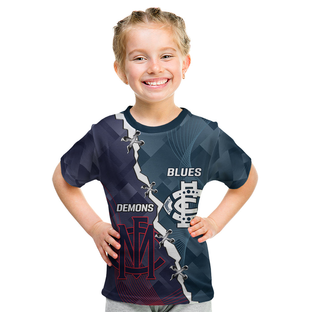 Personalised Demons And Blues Football Kid T Shirt Sporty Version