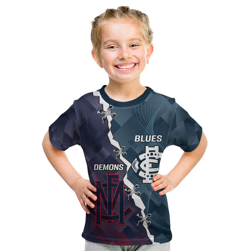 Personalised Demons And Blues Football Kid T Shirt Sporty Version