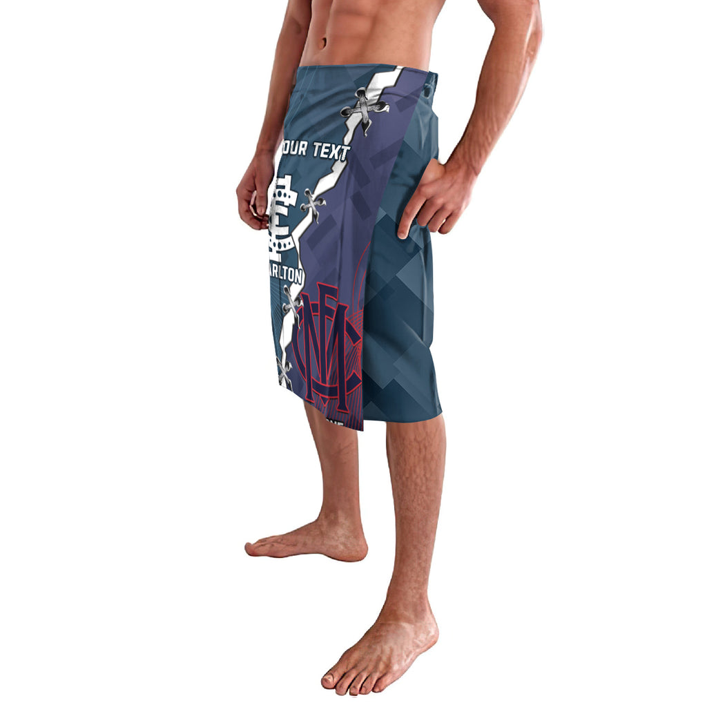 Personalised Demons And Blues Football Lavalava Sporty Version