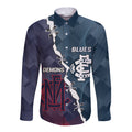 Personalised Demons And Blues Football Long Sleeve Button Shirt Sporty Version