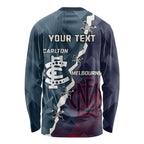 Personalised Demons And Blues Football Long Sleeve Shirt Sporty Version