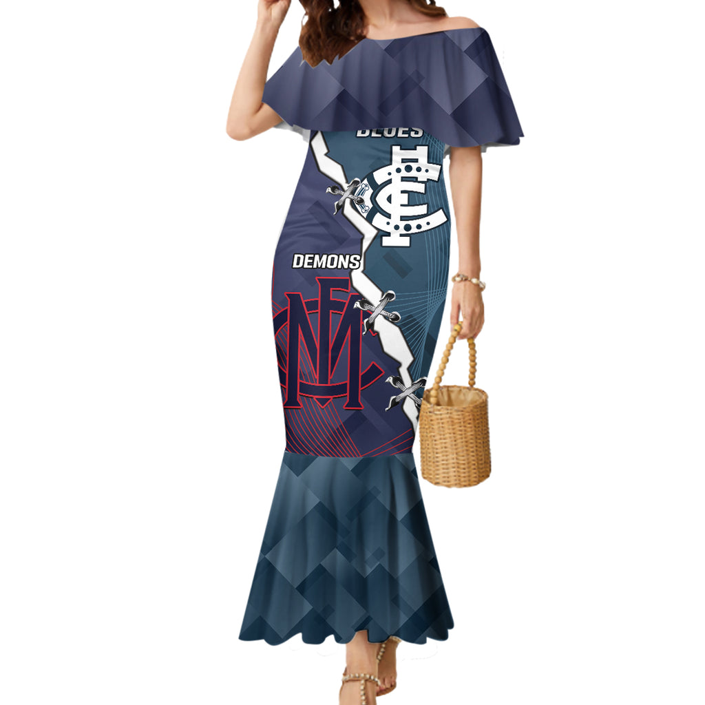 Personalised Demons And Blues Football Mermaid Dress Sporty Version