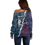 Personalised Demons And Blues Football Off Shoulder Sweater Sporty Version