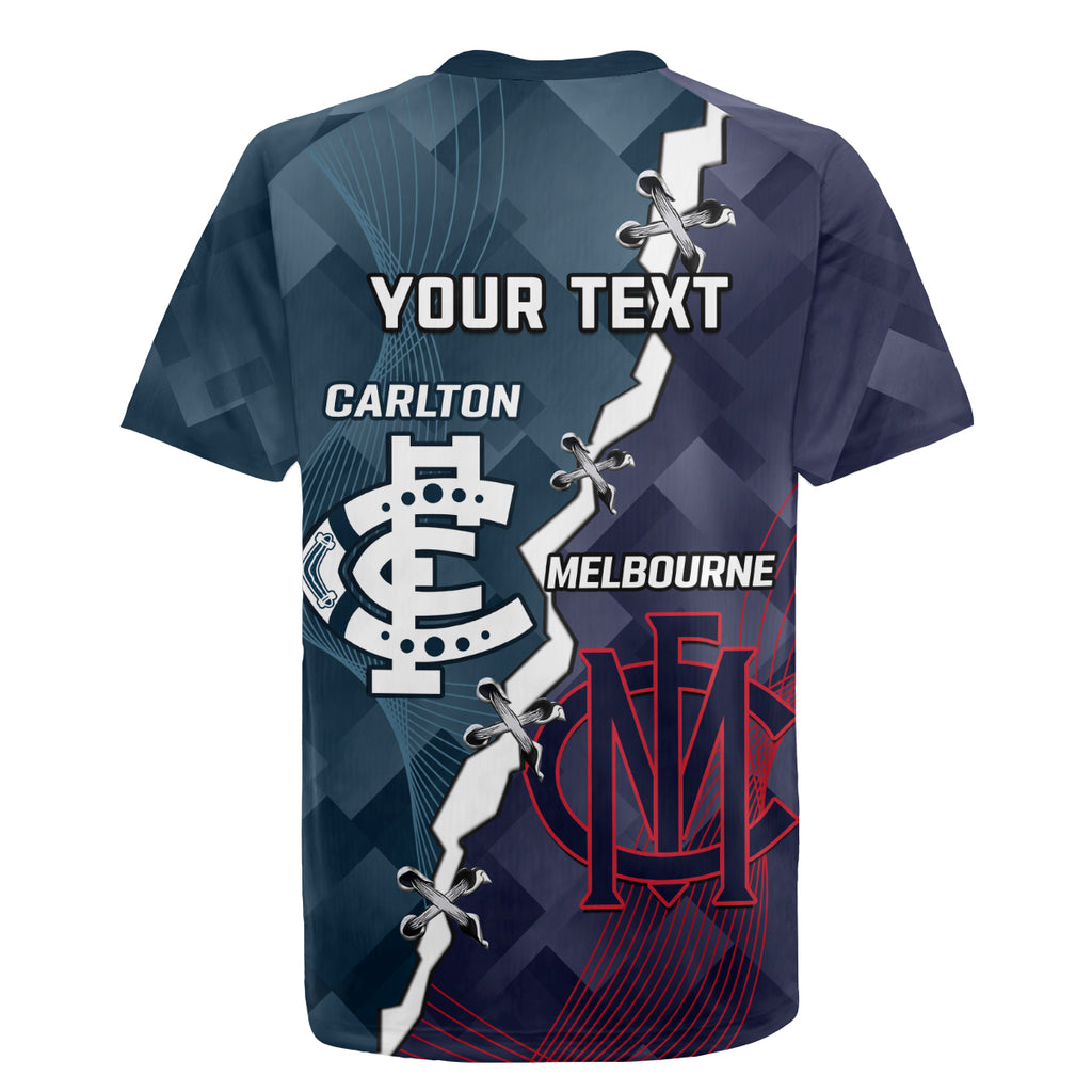Personalised Demons And Blues Football Rugby Jersey Sporty Version