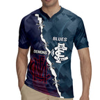 Personalised Demons And Blues Football Rugby Jersey Sporty Version