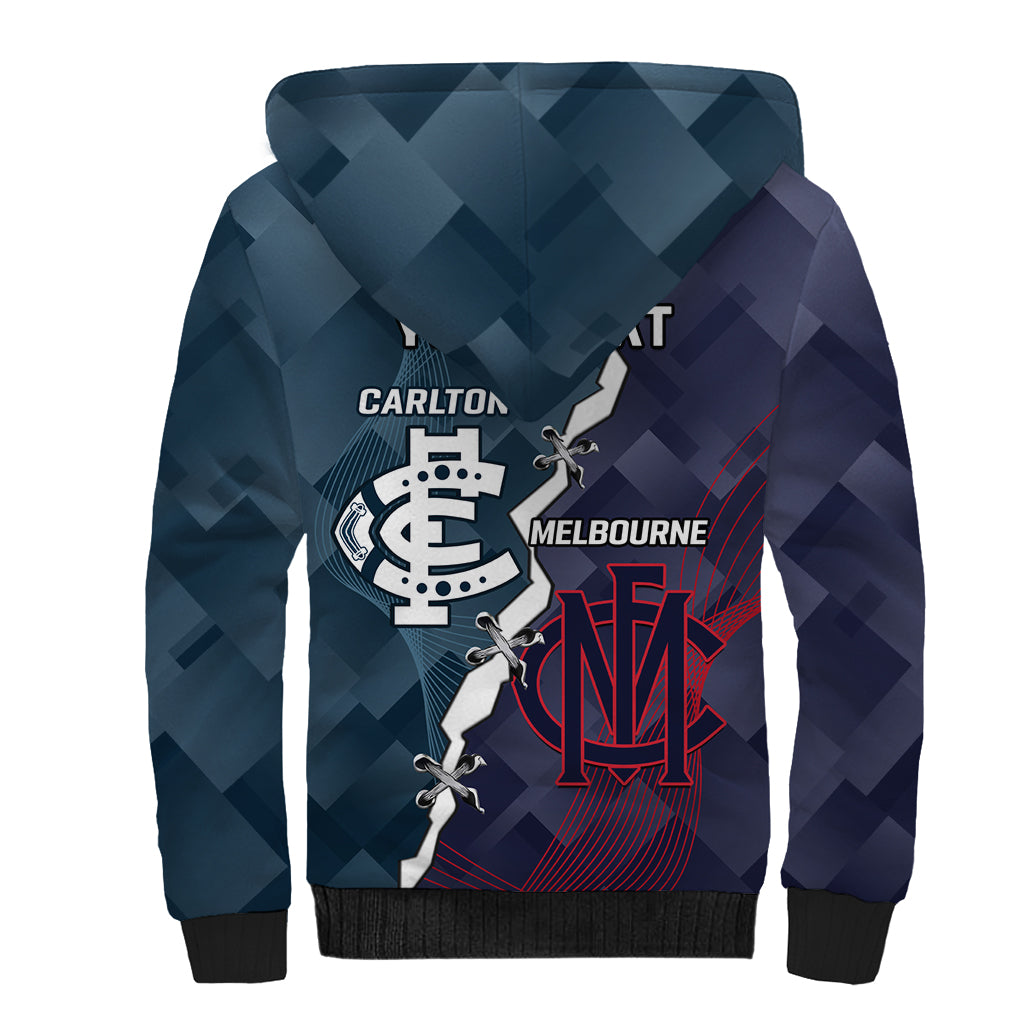 Personalised Demons And Blues Football Sherpa Hoodie Sporty Version