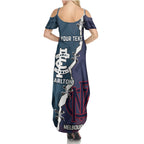Personalised Demons And Blues Football Summer Maxi Dress Sporty Version