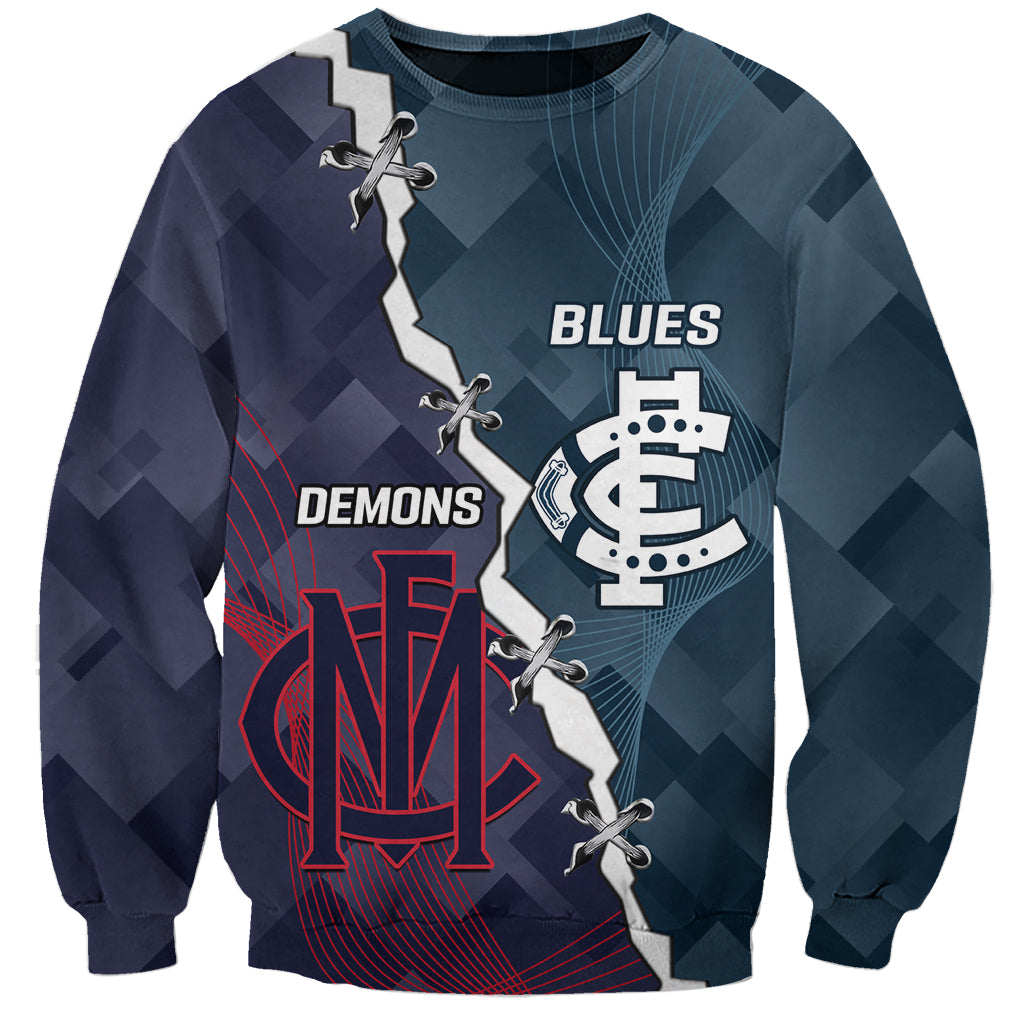 Personalised Demons And Blues Football Sweatshirt Sporty Version
