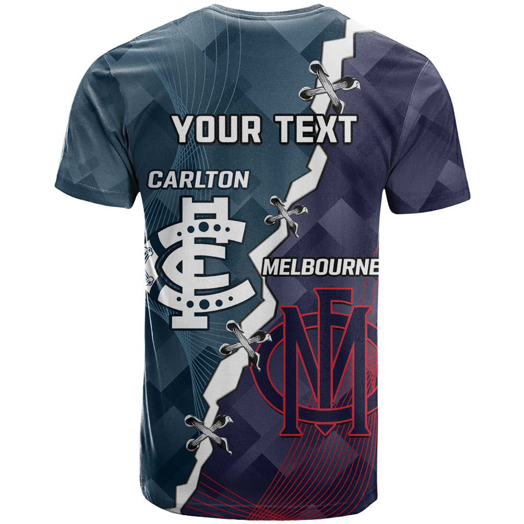 Personalised Demons And Blues Football T Shirt Sporty Version