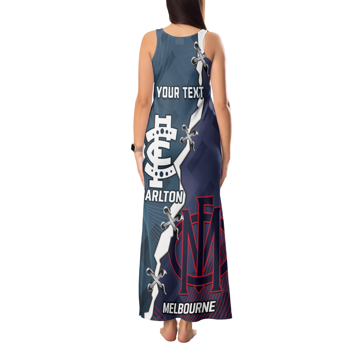Personalised Demons And Blues Football Tank Maxi Dress Sporty Version
