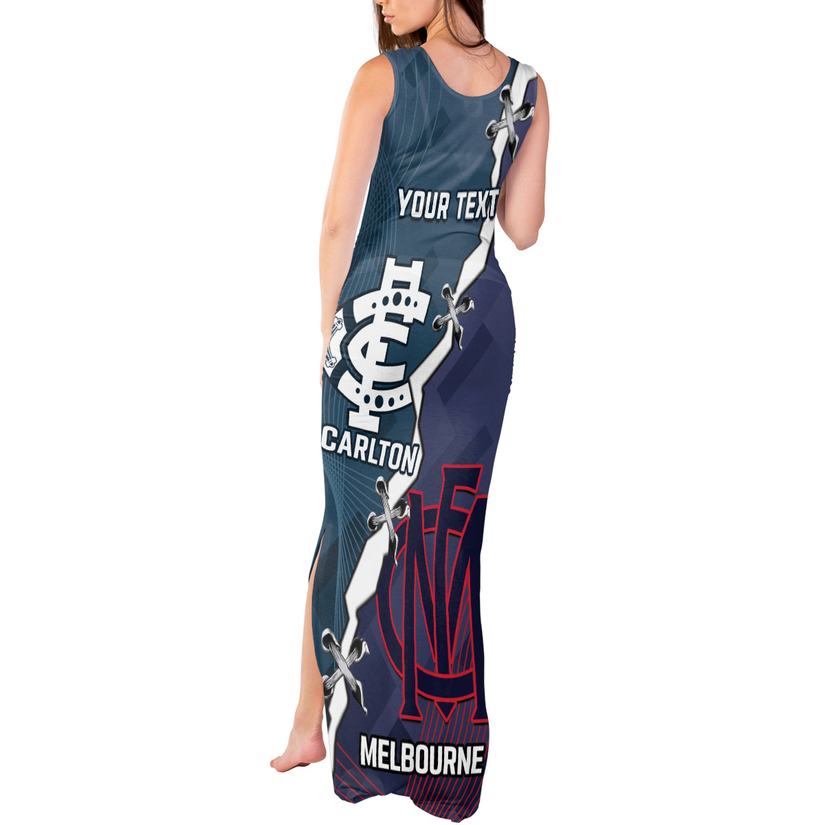 Personalised Demons And Blues Football Tank Maxi Dress Sporty Version
