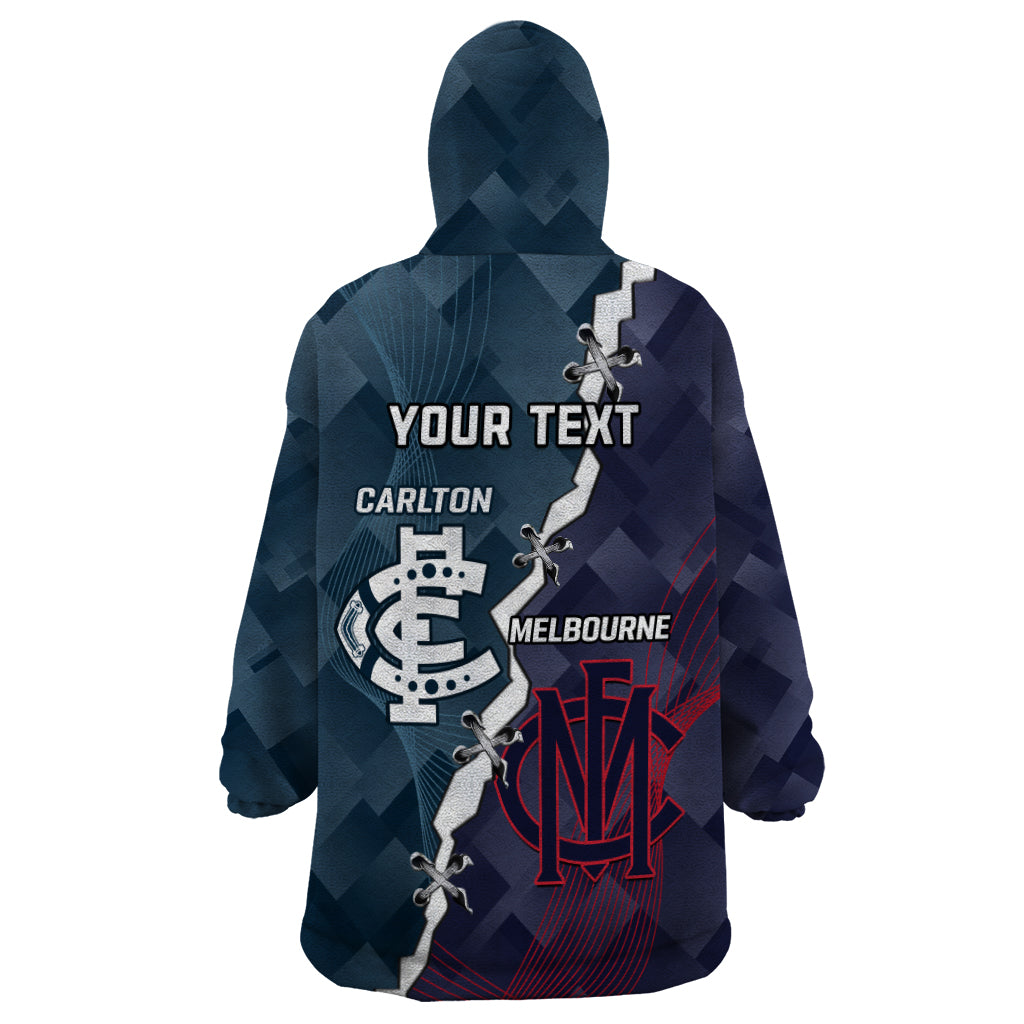Personalised Demons And Blues Football Wearable Blanket Hoodie Sporty Version