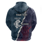 Personalised Demons And Blues Football Zip Hoodie Sporty Version