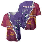 Personalised Broncos And Storm Rugby Baseball Jersey Sporty Version