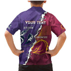 Personalised Broncos And Storm Rugby Family Matching Mermaid Dress and Hawaiian Shirt Sporty Version