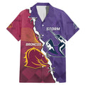 Personalised Broncos And Storm Rugby Family Matching Mermaid Dress and Hawaiian Shirt Sporty Version