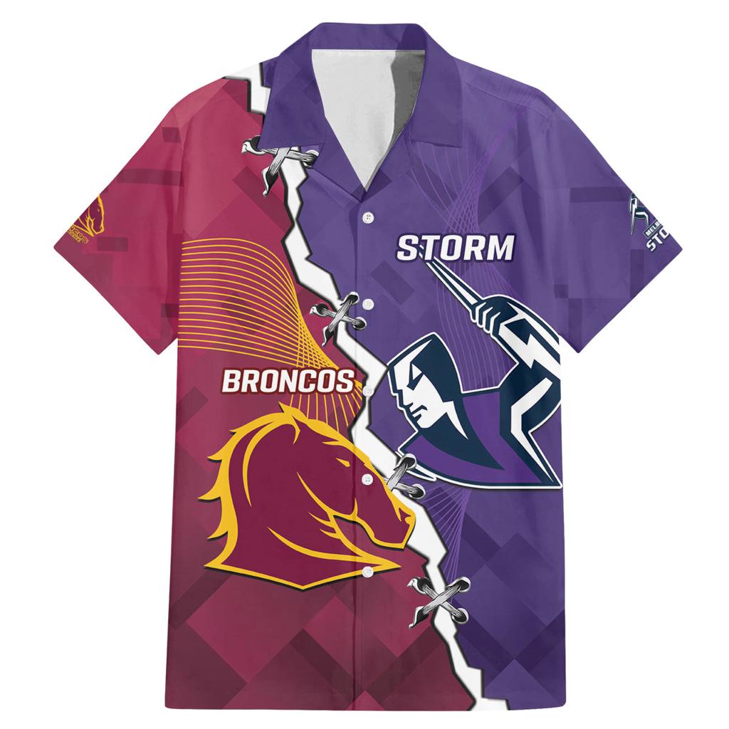 Personalised Broncos And Storm Rugby Family Matching Mermaid Dress and Hawaiian Shirt Sporty Version