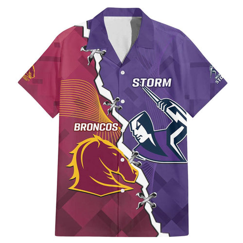 Personalised Broncos And Storm Rugby Family Matching Mermaid Dress and Hawaiian Shirt Sporty Version