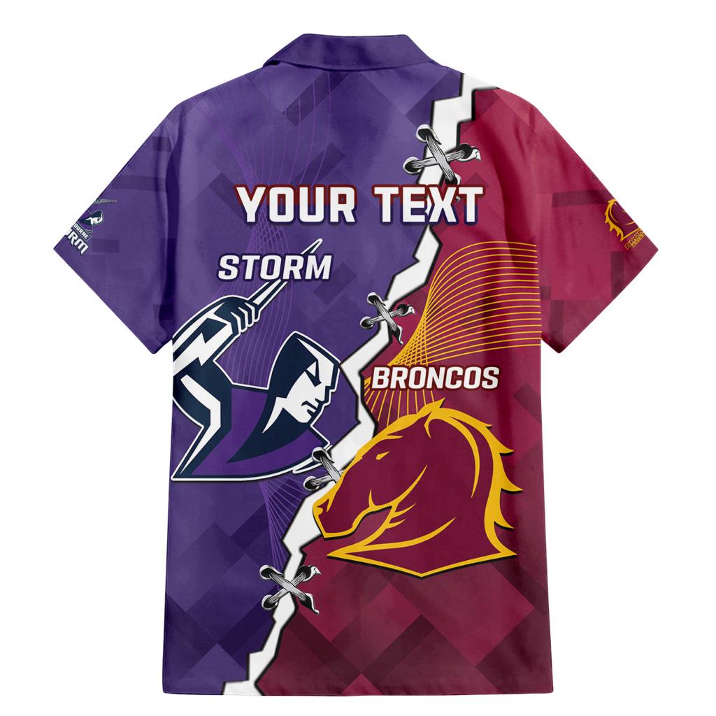 Personalised Broncos And Storm Rugby Family Matching Mermaid Dress and Hawaiian Shirt Sporty Version