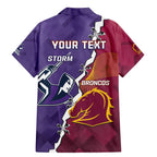 Personalised Broncos And Storm Rugby Family Matching Mermaid Dress and Hawaiian Shirt Sporty Version
