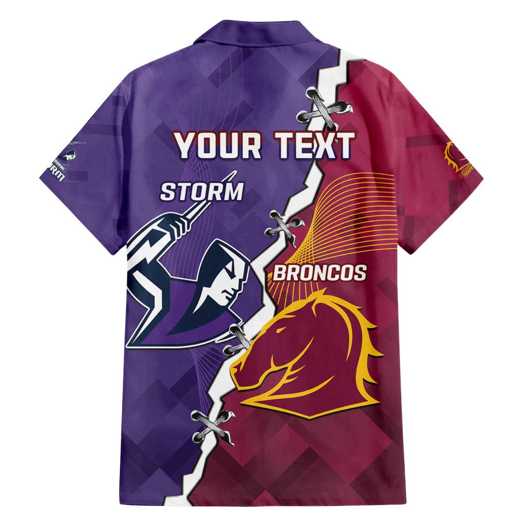Personalised Broncos And Storm Rugby Family Matching Puletasi and Hawaiian Shirt Sporty Version