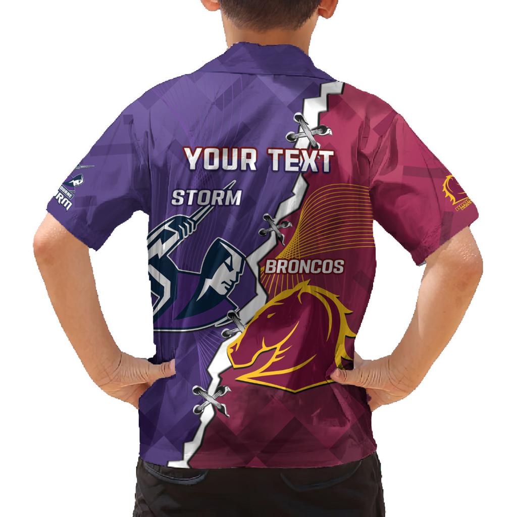 Personalised Broncos And Storm Rugby Family Matching Summer Maxi Dress and Hawaiian Shirt Sporty Version