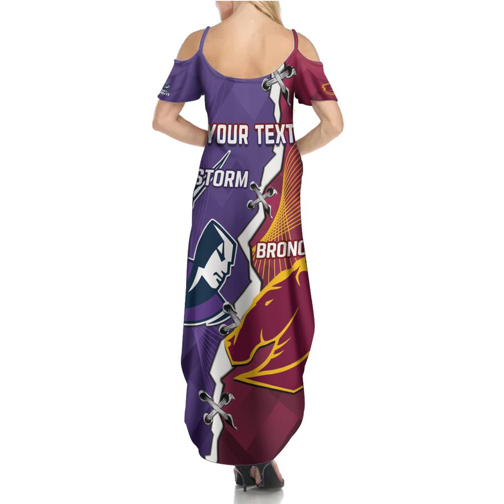 Personalised Broncos And Storm Rugby Family Matching Summer Maxi Dress and Hawaiian Shirt Sporty Version