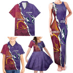 Personalised Broncos And Storm Rugby Family Matching Tank Maxi Dress and Hawaiian Shirt Sporty Version
