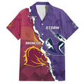 Personalised Broncos And Storm Rugby Hawaiian Shirt Sporty Version