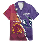 Personalised Broncos And Storm Rugby Hawaiian Shirt Sporty Version