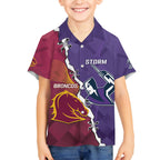 Personalised Broncos And Storm Rugby Hawaiian Shirt Sporty Version
