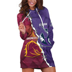 Personalised Broncos And Storm Rugby Hoodie Dress Sporty Version