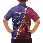 Personalised Broncos And Storm Rugby Kid Hawaiian Shirt Sporty Version
