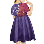 Personalised Broncos And Storm Rugby Kid Short Sleeve Dress Sporty Version